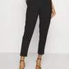 Even&Odd Paperbag Waist Tapered Trousers - Broek - Black