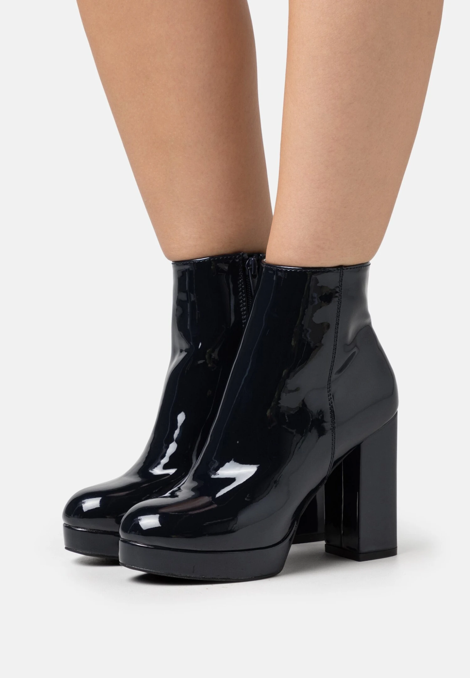 Enkellaarsjes Met Plateauzool - Dark Blue